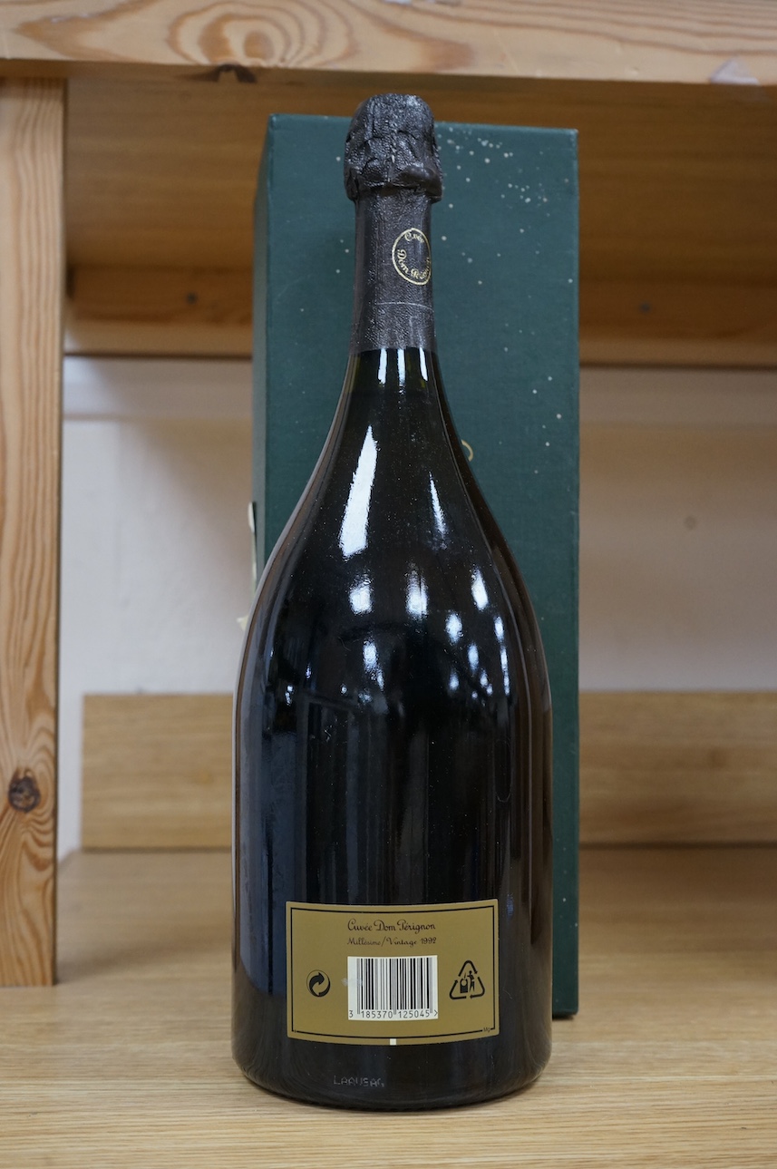 A magnum of Dom Perignon 1992 Champagne, in original box, with pamphlet.